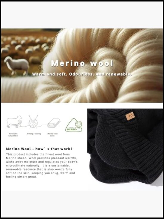 DryKnit Waterproof Merino Wool Beanie with Ear Flaps Fleece  display picture 3